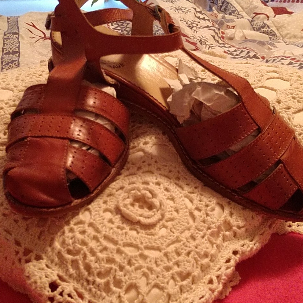 Tan Leather Sandals made in Italy